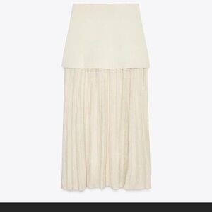 Zara Cream A-Line Skirt